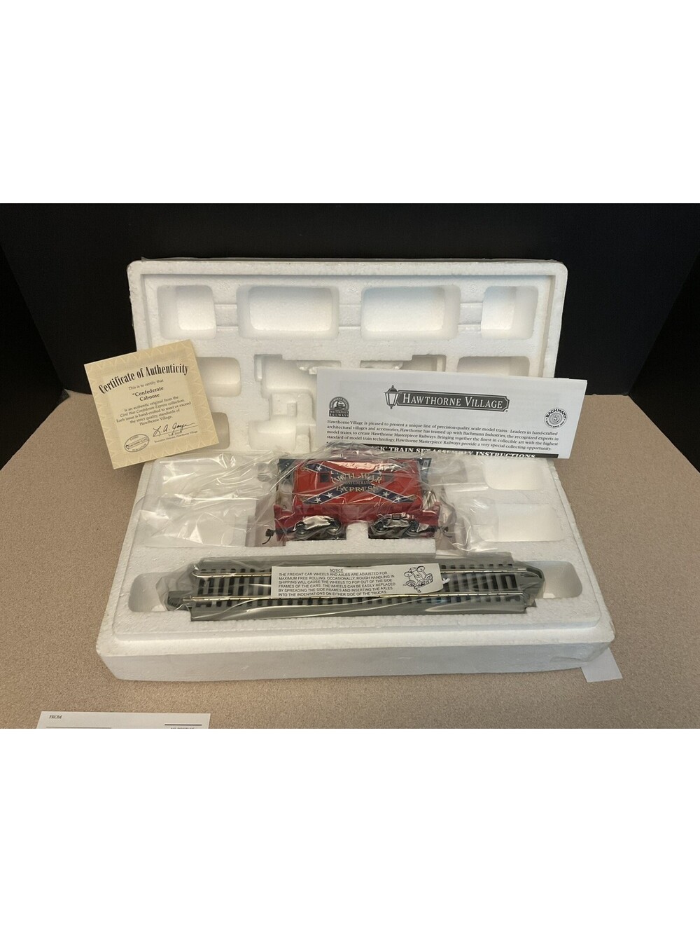 New! Hawthorne Village Civil War Express Confederate Caboose ON30 WTracks & COAL